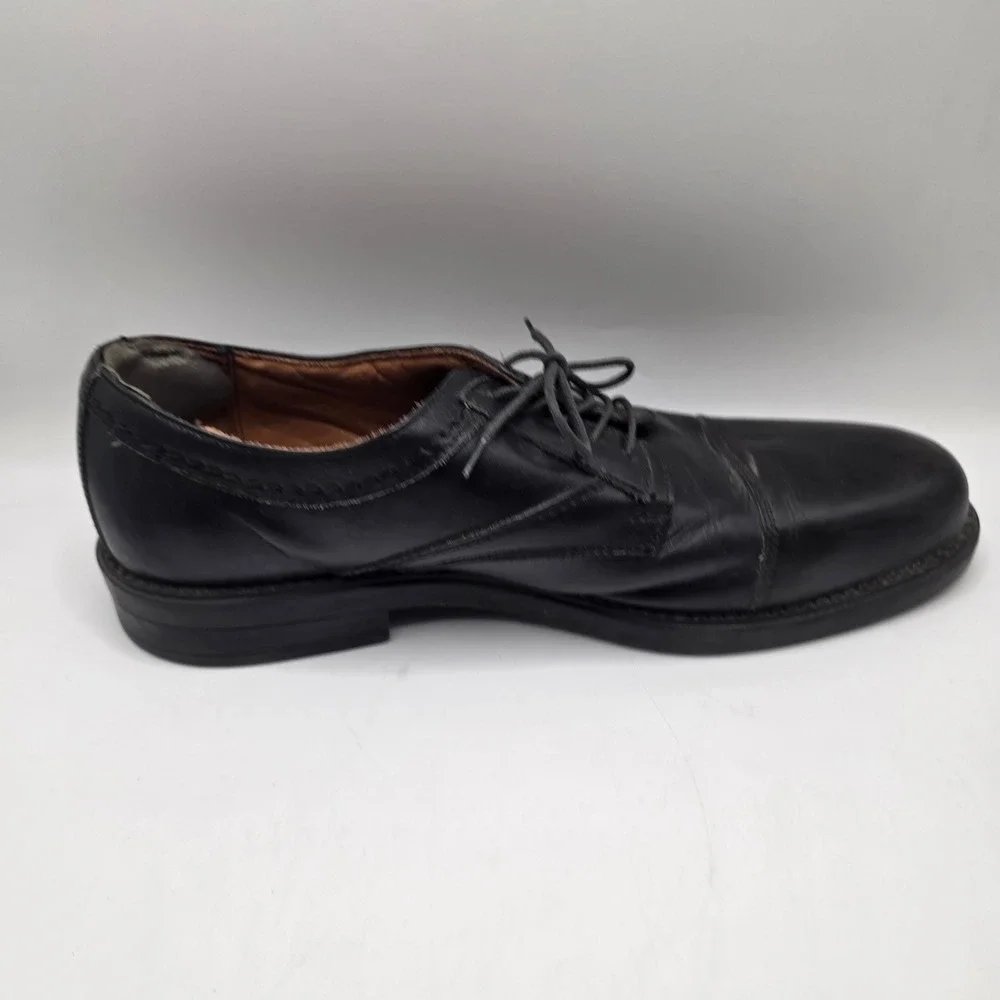 Easy Spirit Leather Oxford Shoes Cap Toe Black Lace Up Italian Made Dress 12